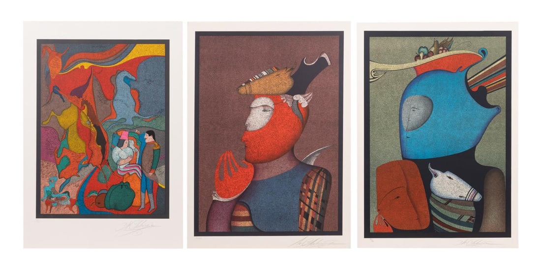 THREE MIHAIL CHEMIAKIN UNFRAMED LITHOGRAPHS (1 of 15)