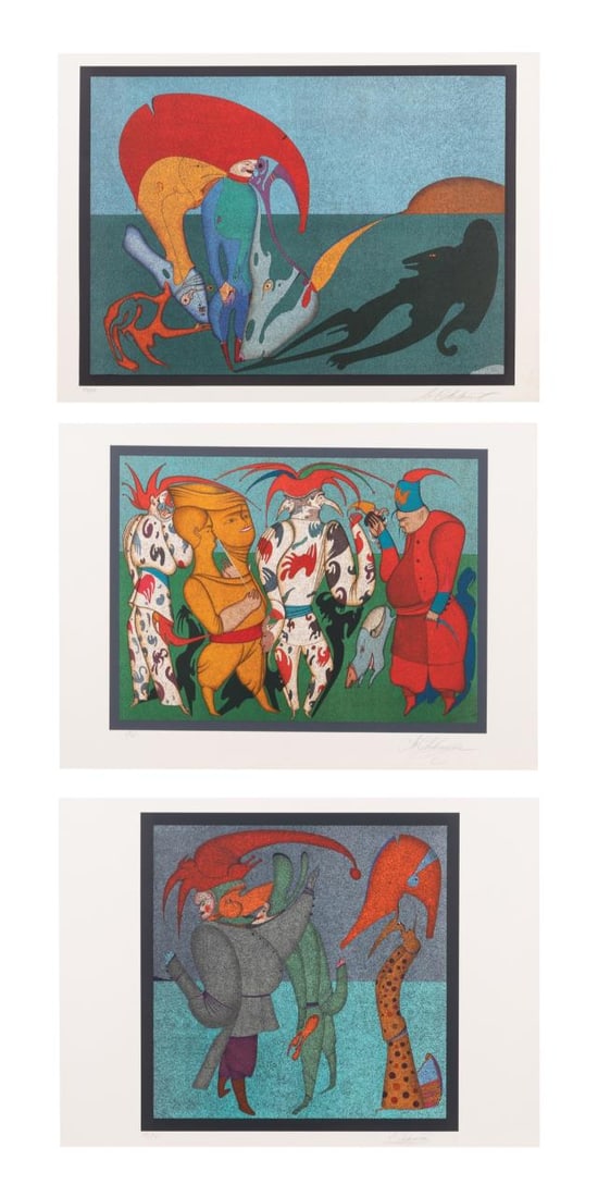 THREE MIHAIL CHEMIAKIN UNFRAMED LITHOGRAPHS (1 of 14)