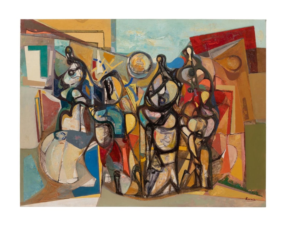 ARPAD KOVACS 'COMPOSITION 1' ABSTRACT FIGURAL O/C (1 of 5)