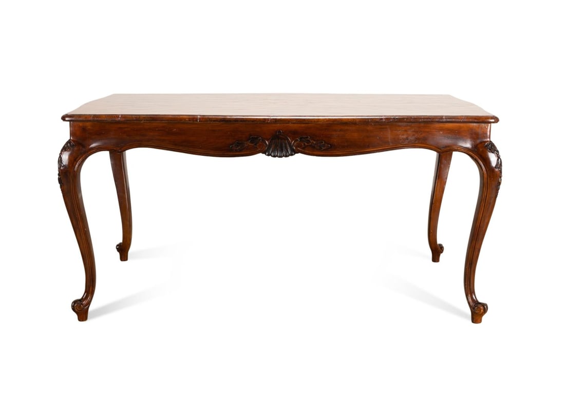 CONTINENTAL ROCOCO STYLE WALNUT LIBRARY TABLE (1 of 8)