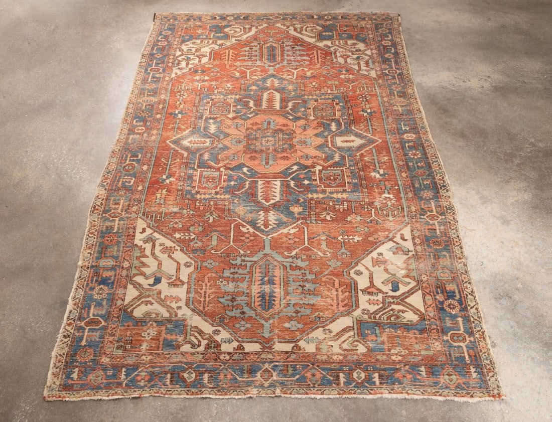 HAND KNOTTED WOOL PERSIAN SERAPI 13 X 8 (1 of 9)