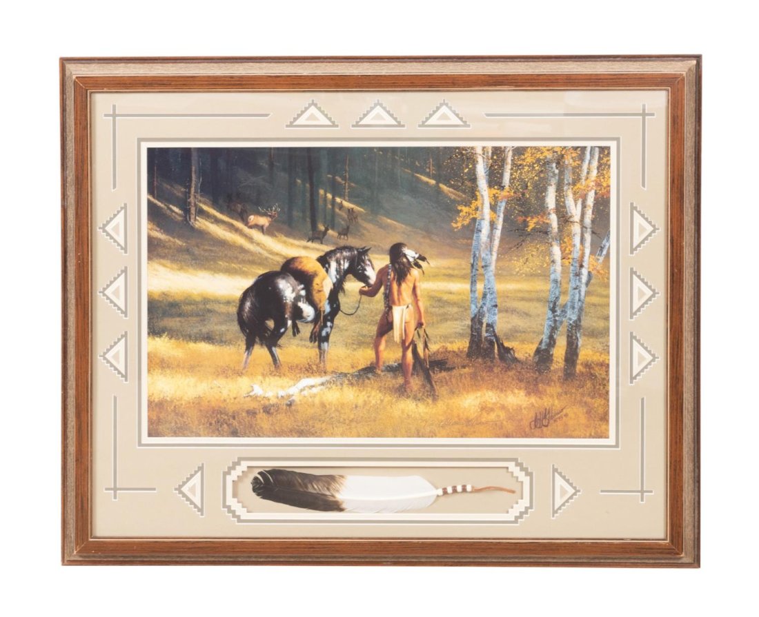 HERMAN ADAMS "THE ELK HUNTER" OFFSET LITHOGRAPH (1 of 3)