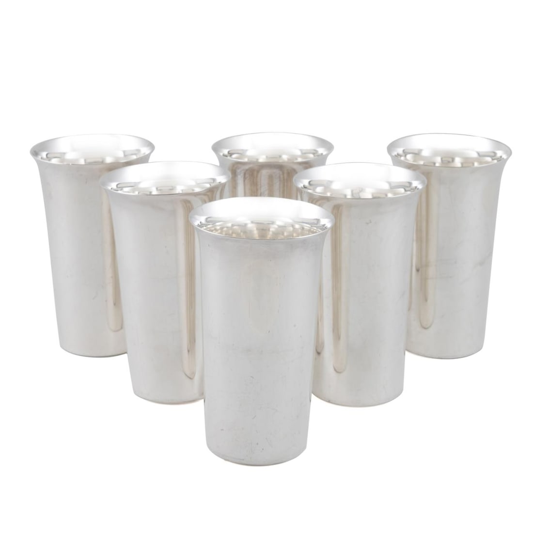 ASSEMBLED SET OF SIX 950/970 SILVER TUMBLERS (1 of 3)