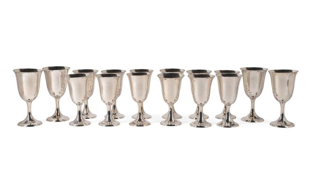 16 AMERICAN STERLING SILVER GOBLETS (1 of 4)