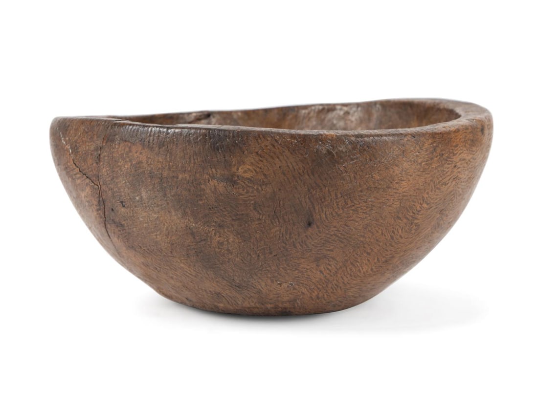 TREENWARE BURL BOWL, LATE 18TH OR EARLY 19TH C. (1 of 7)