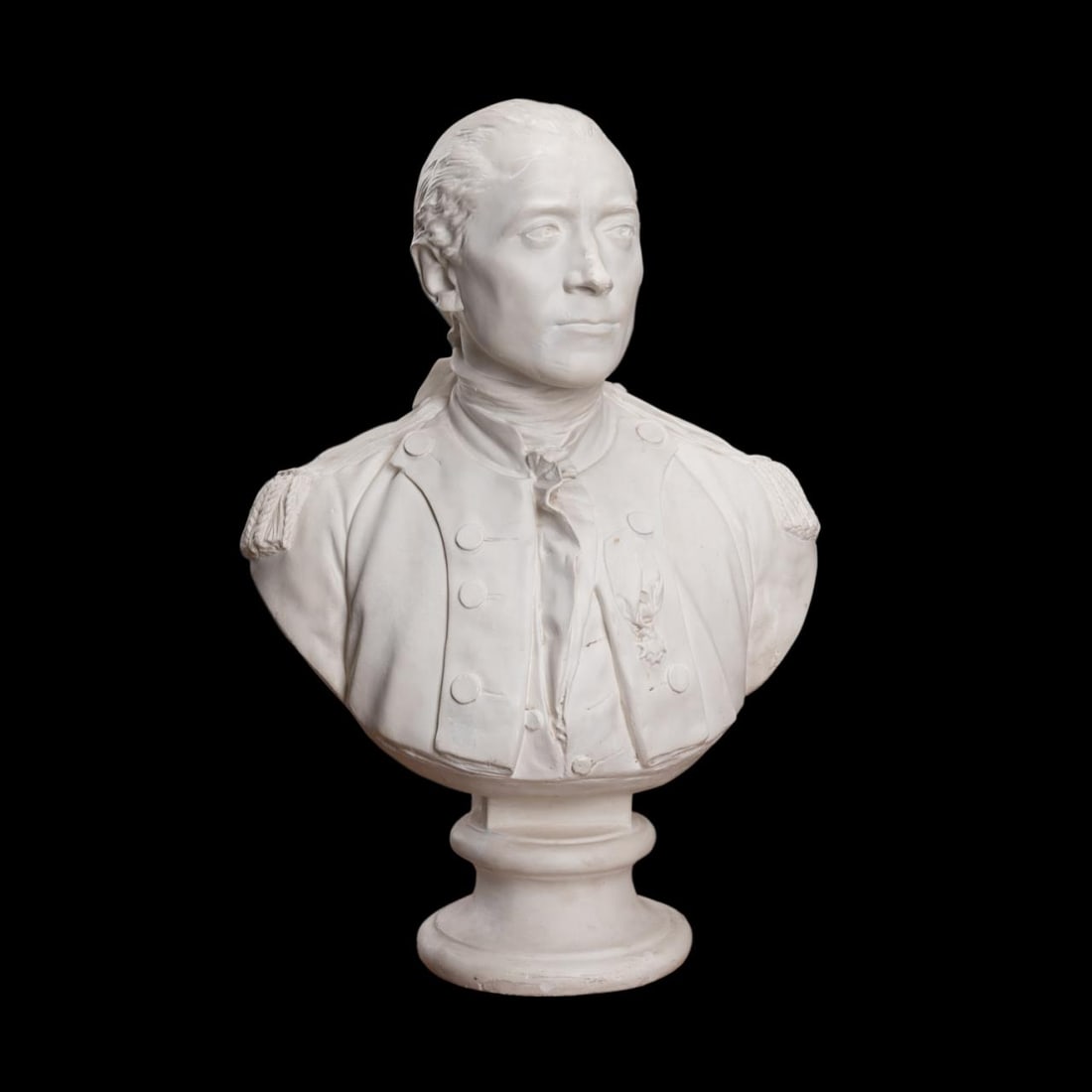 AFTER HOUDON, JOHN PAUL JONES, LARGE PLASTER BUST (1 of 5)