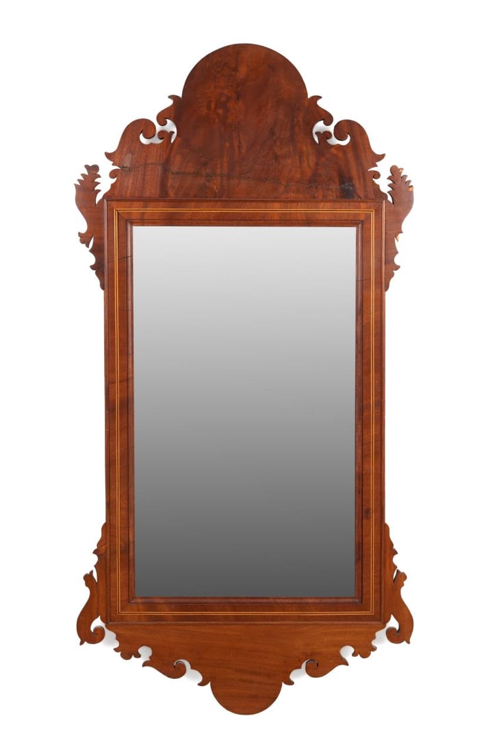 18TH C. AMERICAN CHIPPENDALE MAHOGANY MIRROR (1 of 4)