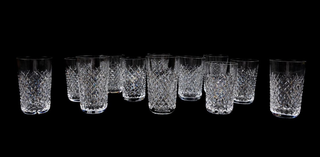 TWELVE WATERFORD CRYSTAL "ALANA" TUMBLERS (1 of 4)