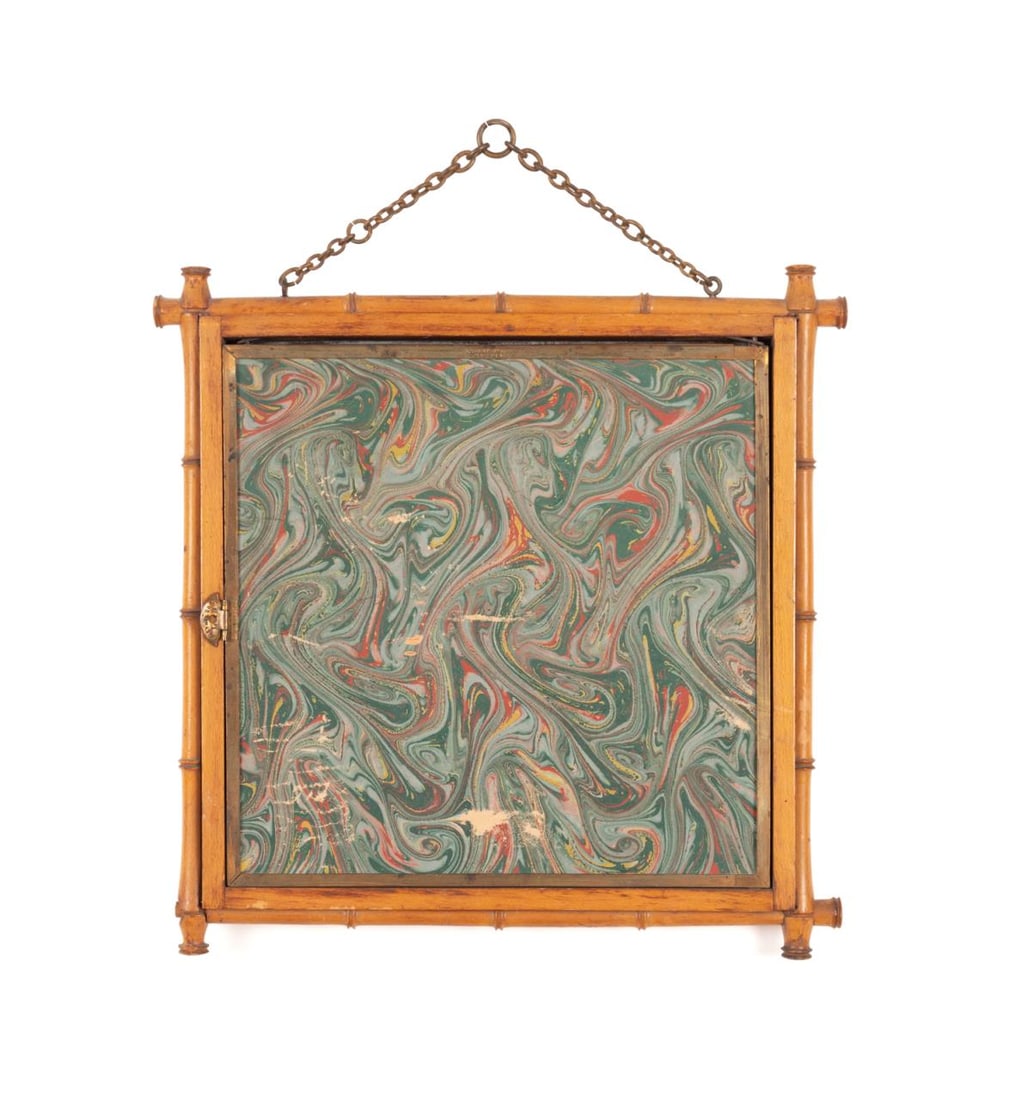 19TH C. FAUX BAMBOO TRIPTYCH WALL MIRROR (1 of 5)