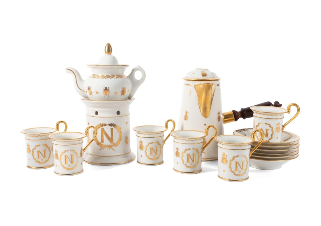 15PC NAPOLEONIC BEE PORCELAIN HOT BEVERAGE SET (1 of 13)