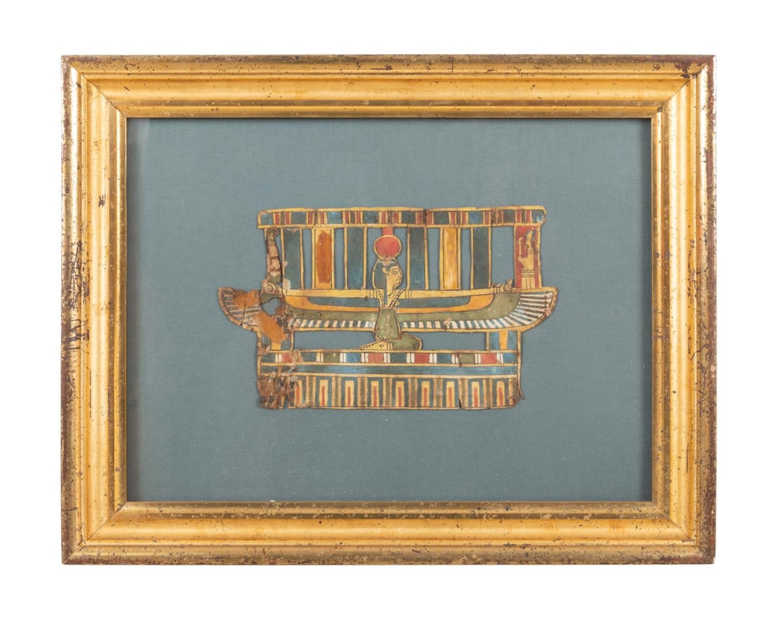 EGYPTIAN WINGED ISIS CARTONNAGE FRAGMENT (1 of 3)