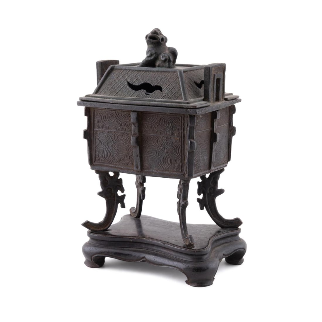 CHINESE FANGDING OR RECTANGULAR BRONZE CENSER (1 of 7)