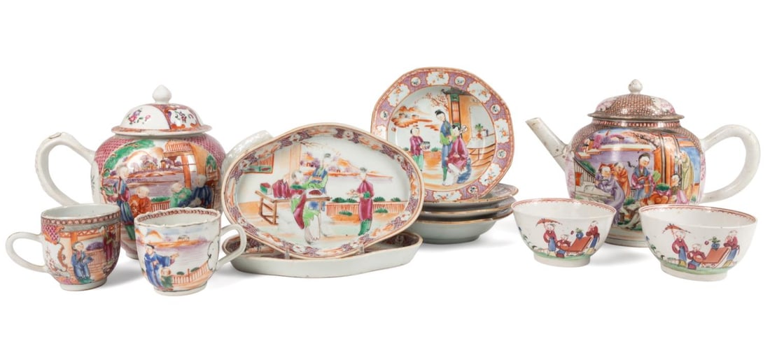 12PCS CHINESE EXPORT ROSE MANDARIN TABLEWARE (1 of 10)