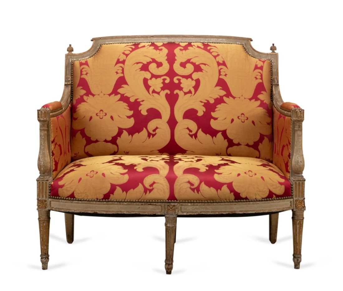 DIRECTOIRE PAINTED PARCEL GILT CANAPE, C. 1790 (1 of 8)