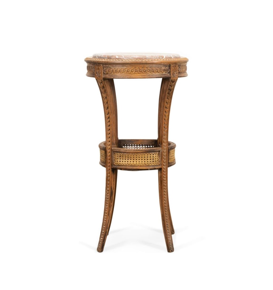 LOUIS XVI STYLE ROUND MARBLE TOP SIDE TABLE (1 of 6)