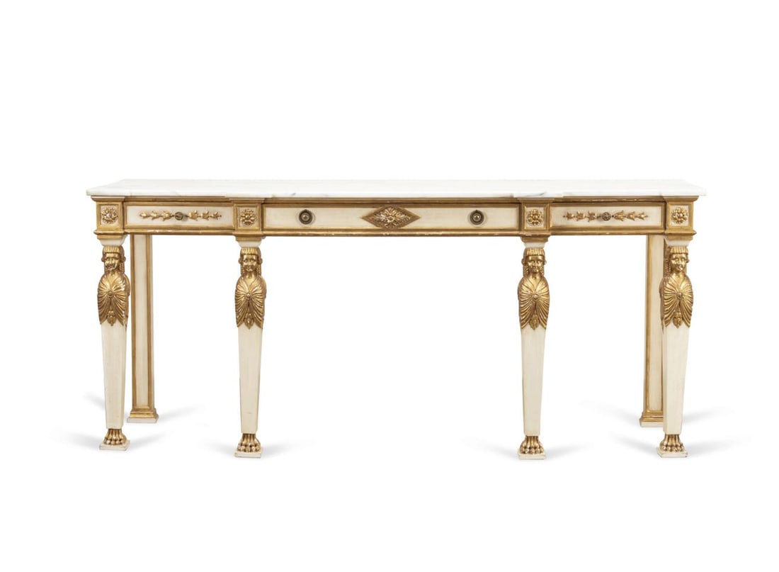 ITALIAN NEOCLASSICAL STYLE MARBLE CONSOLE TABLE (1 of 7)