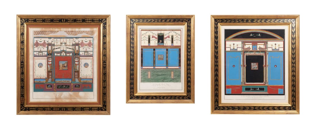 THREE ITALIAN COLORED & PAINTED ETCHINGS (1 of 9)