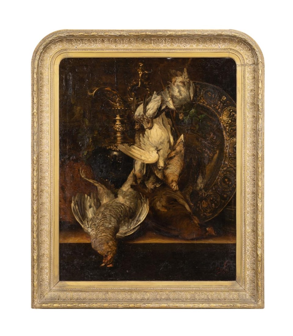 CONTINENTAL 'GAME TROPHY STILL LIFE' O/C, 19TH C. (1 of 7)