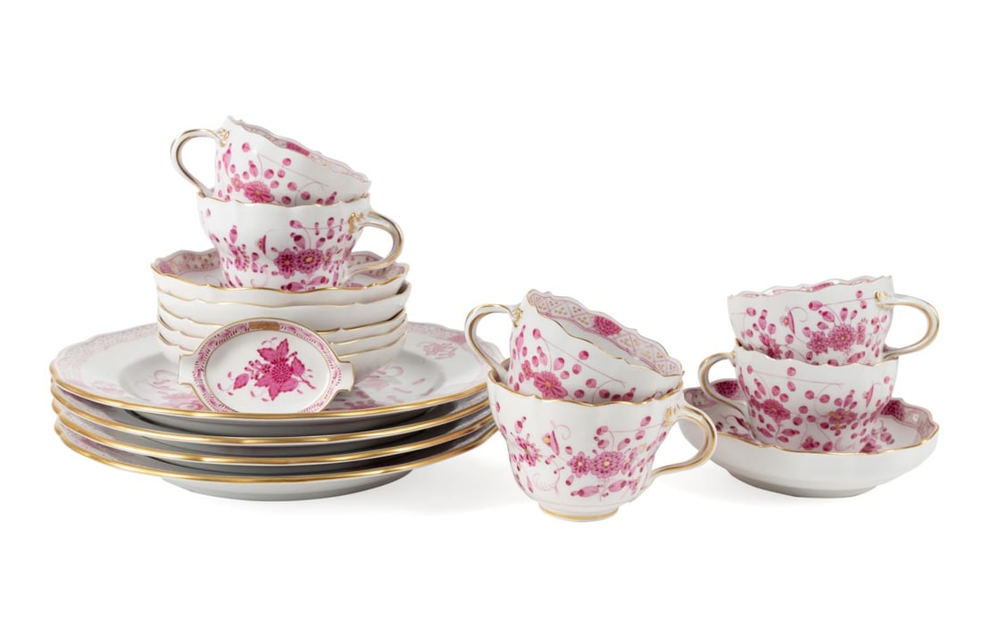 17PCS MEISSEN & HEREND PORCELAIN TABLE ARTICLES (1 of 11)