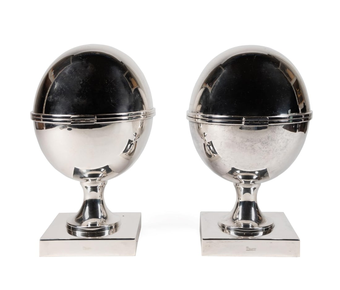 PAIR ST. JAMES PORTO OVO PLATED CAVIAR SERVERS (1 of 8)