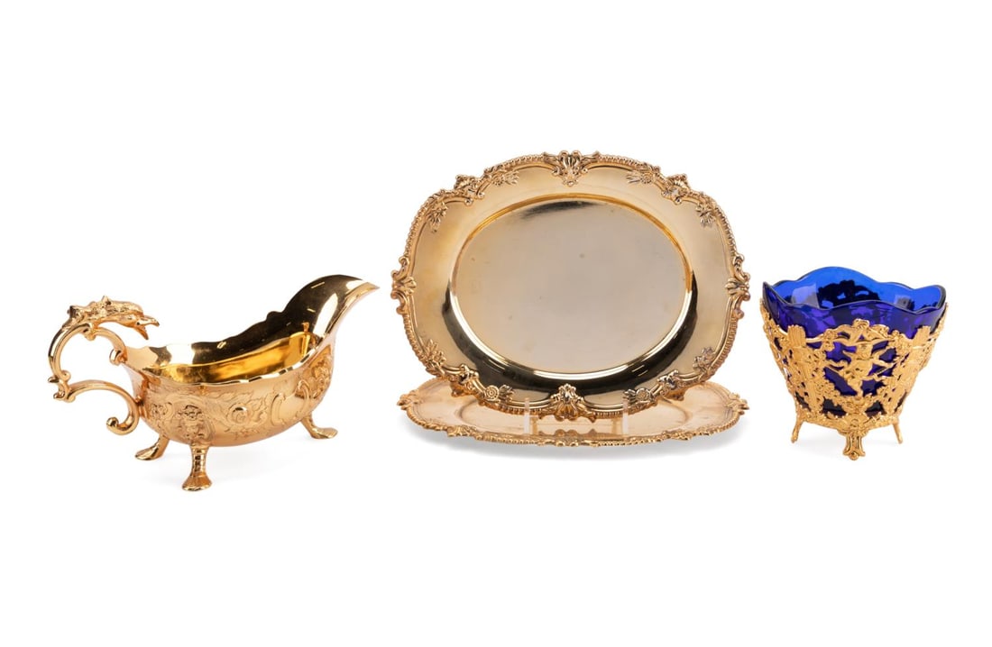 FOUR CORBELL & CO. GOLD PLATED TABLE ARTICLES (1 of 11)