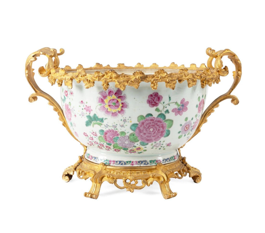 19TH C. CHINESE FAMILLE ROSE ORMOLU MOUNTED BOWL (1 of 9)