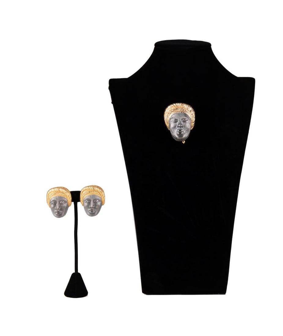 VINTAGE ISABEL CANOVAS BLACKAMOOR DEMI-PARURE (1 of 6)