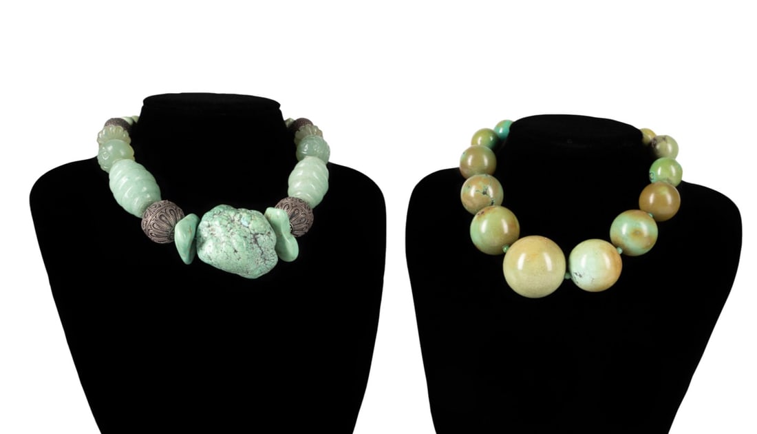 TWO VINTAGE STEPHEN DWECK TURQUOISE NECKLACES (1 of 10)