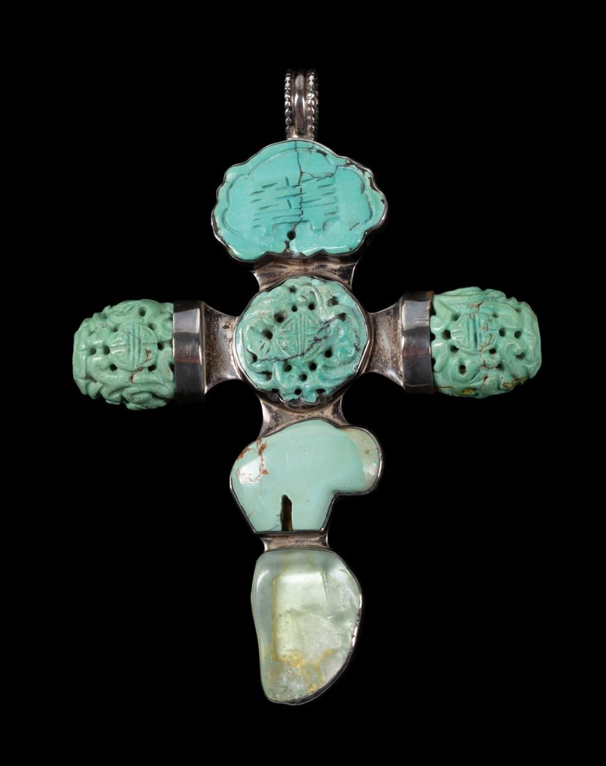 REBECCA COLLINS STERLING & STONE CROSS PENDANT (1 of 5)