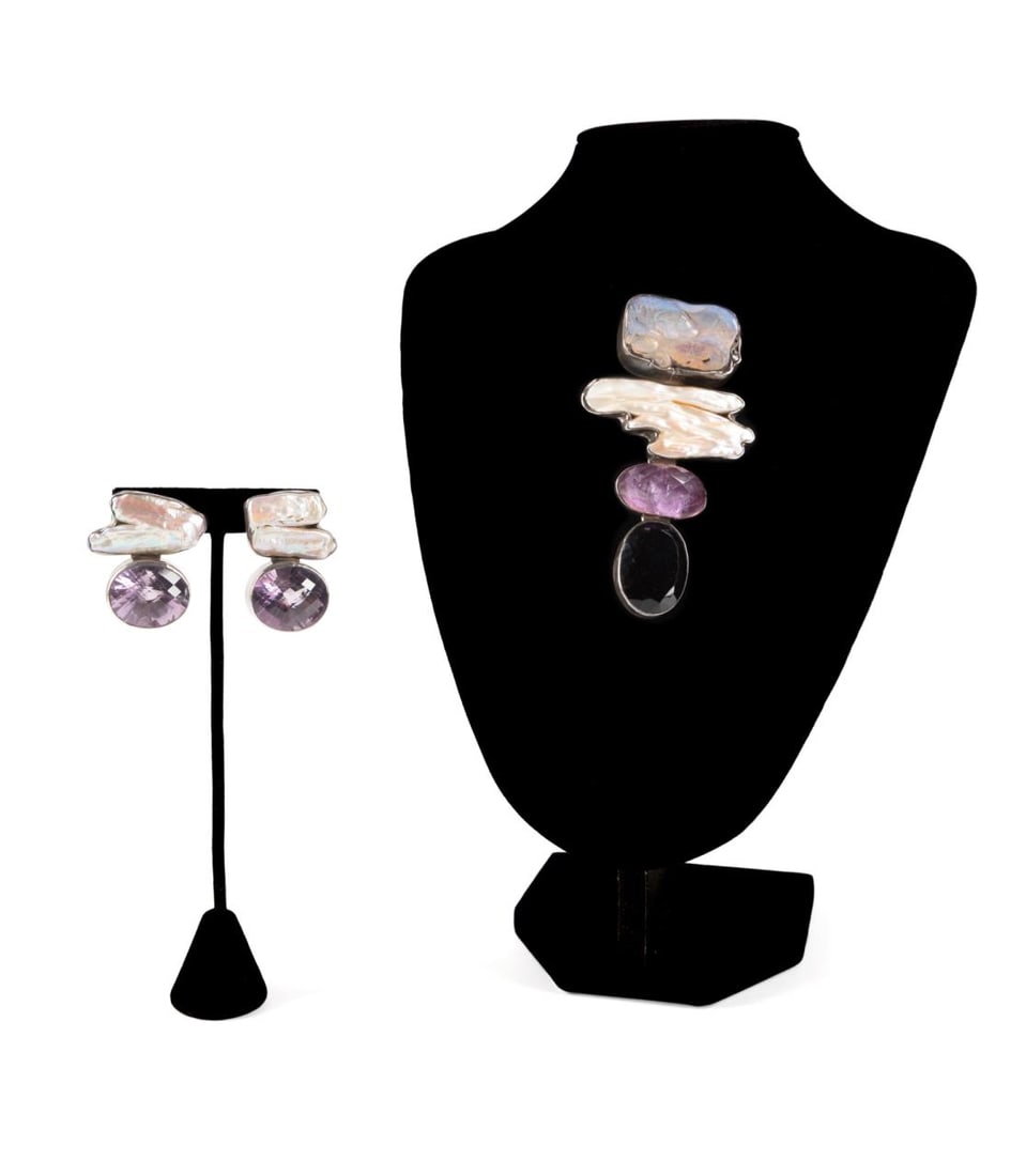 REBECCA COLLINS STONE & STERLING DEMI-PARURE (1 of 8)