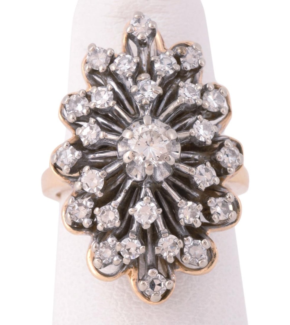DIAMOND AND 14K YELLOW GOLD CLUSTER RING (1 of 5)