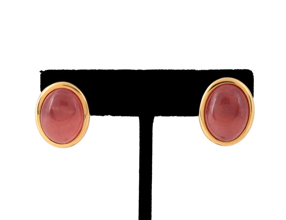 H. STERN RHODOCHROSITE & 18K YELLOW GOLD EARRINGS (1 of 5)