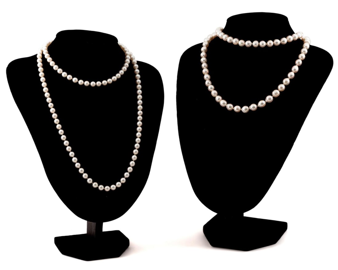 TWO CONTINUOUS CULTURED PEARL NECKLACES (1 of 7)
