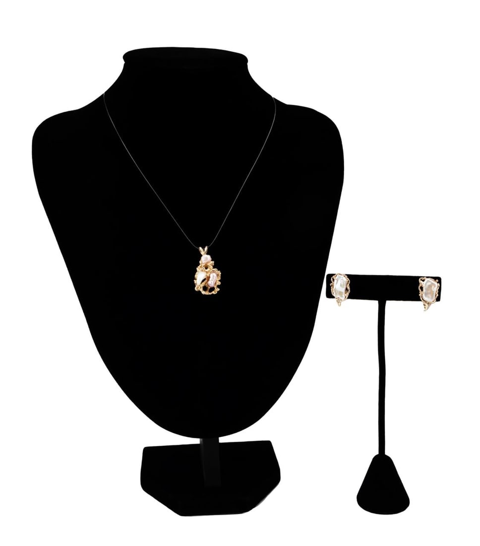 MABE PEARL & 14K GOLD JEWELRY SET (1 of 10)
