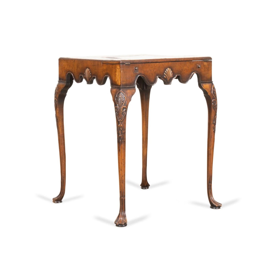GEORGE II STYLE OYSTER VENEER WORK TABLE, 19TH C. (1 of 7)