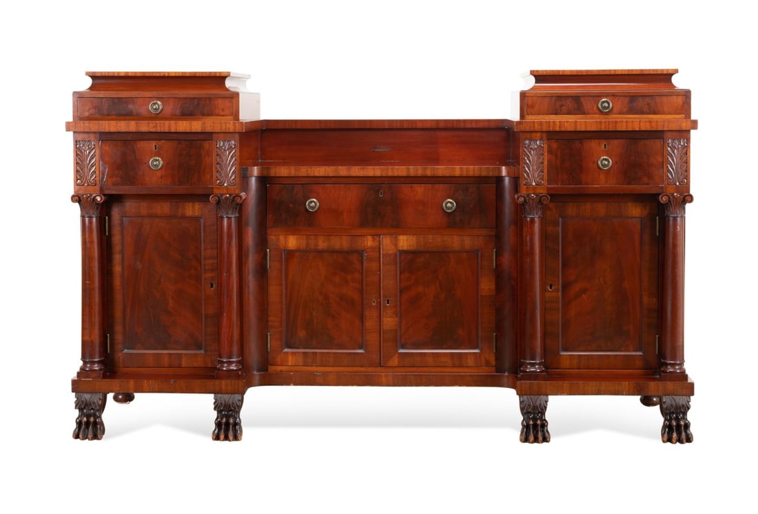 AMERICAN EMPIRE REVIVAL MAHOGANY SIDEBOARD (1 of 6)