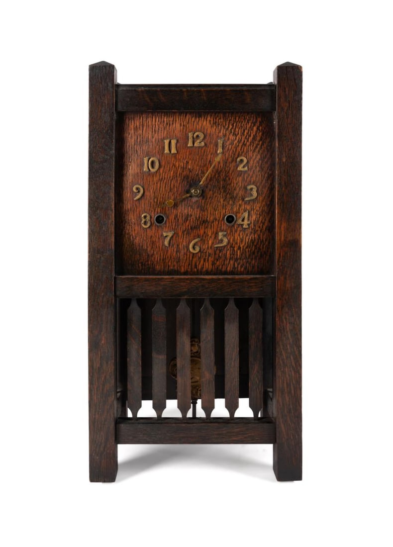 Arts & Crafts Arthur Pequegnat Tokio Mantel Clock Auction
