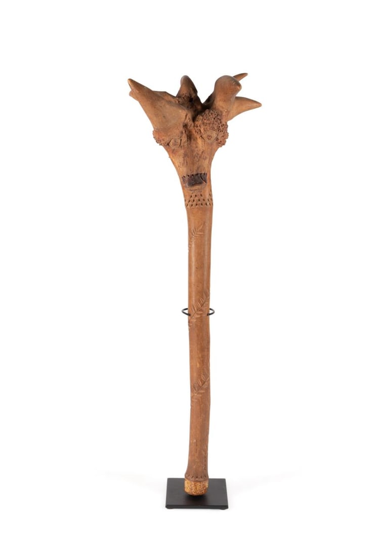 PENOBSCOT STYLE BIRCH ROOT WAR CLUB, MID-20TH C. (1 of 6)