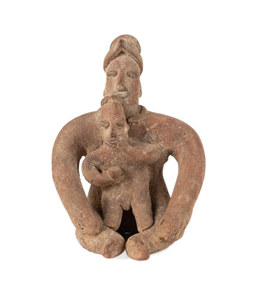 PRE-COLUMBIAN COLIMA STYLE POTTERY FIGURE W/ CHILD (1 of 6)