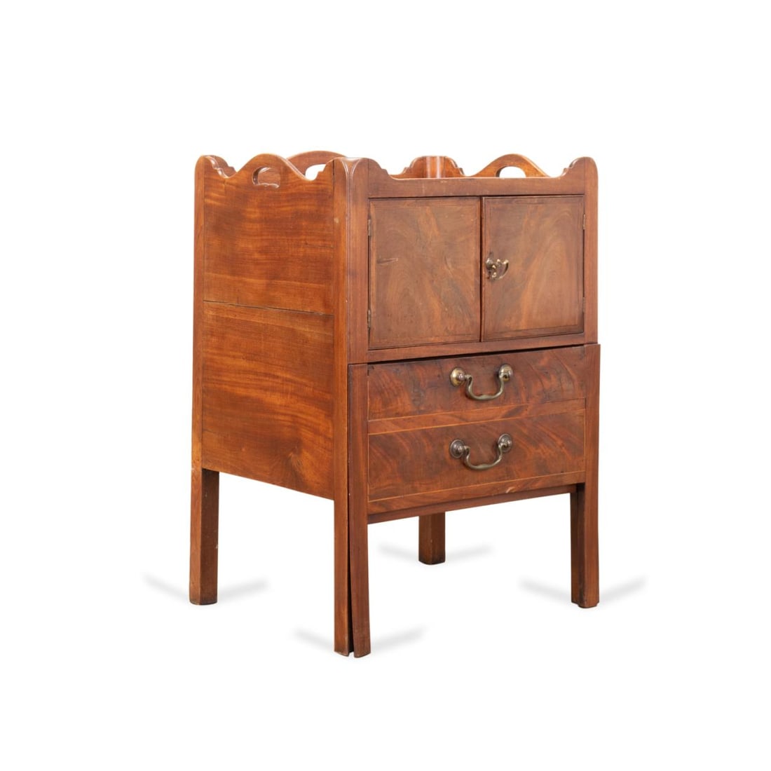GEORGE IV MAHOGANY BEDSIDE CABINET, 19TH C. (1 of 8)