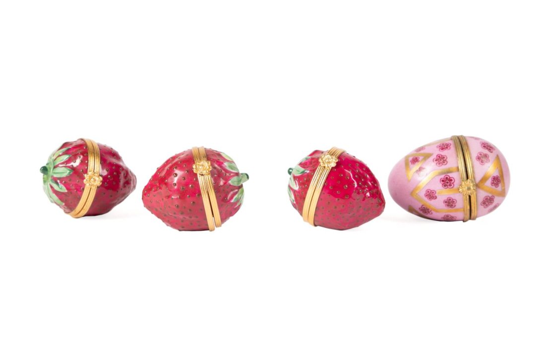 FOUR TIFFANY & CO. LIMOGES STRAWBERRY & EGG BOXES (1 of 9)