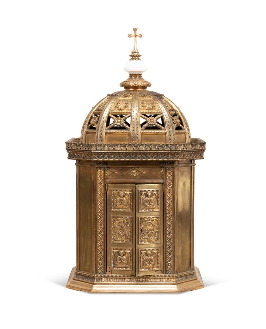 LARGE GILT BRONZE BAROQUE STYLE DOMED TABERNACLE (1 of 10)