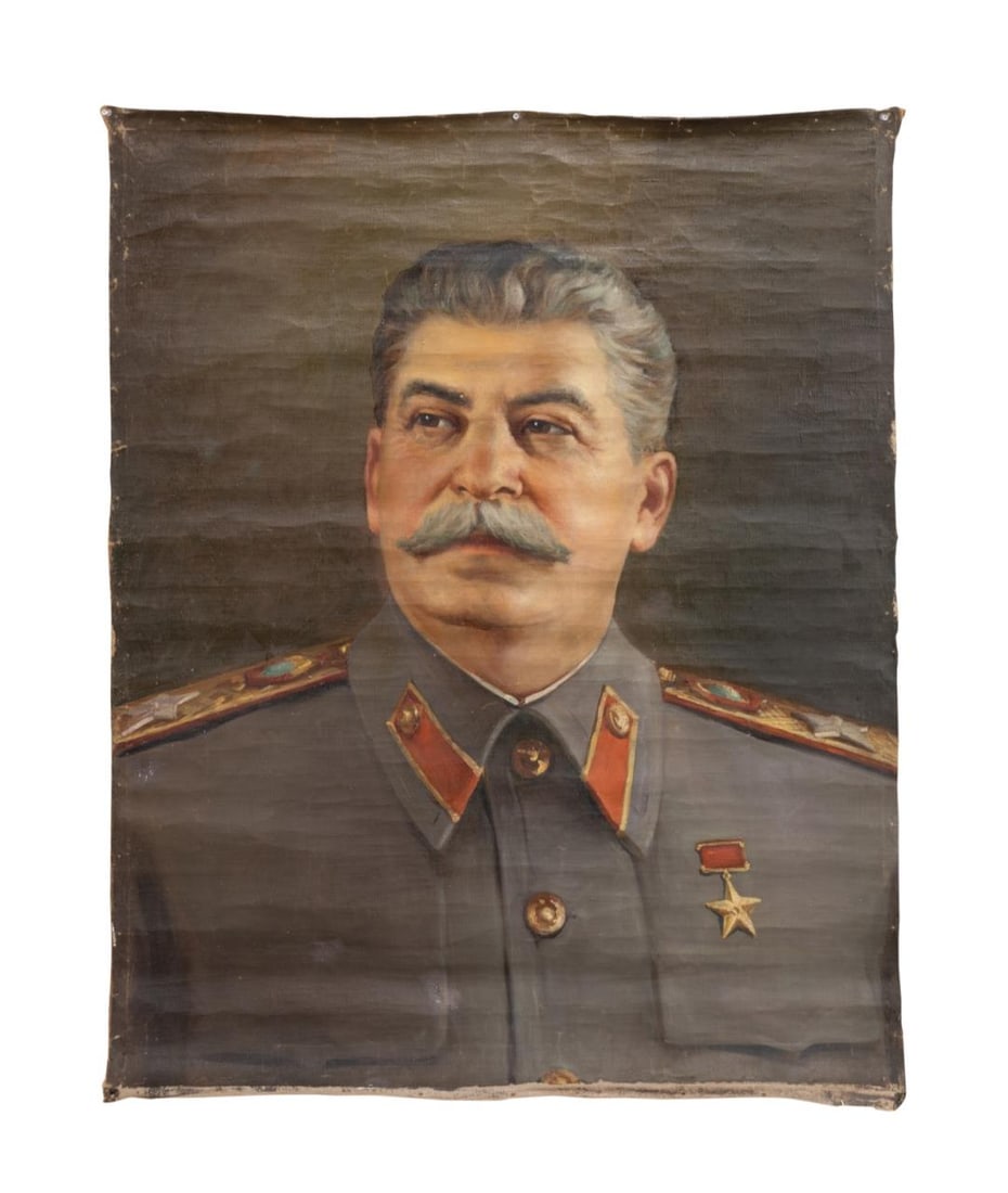 RUSSIAN SCHOOL, JOSEPH STALIN, UNFRAMED OIL (1 of 8)