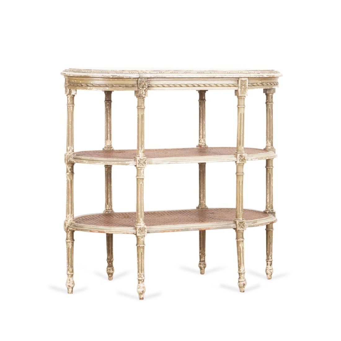 ANTIQUE LOUIS XVI STYLE MARBLE TIERED SIDE TABLE (1 of 6)