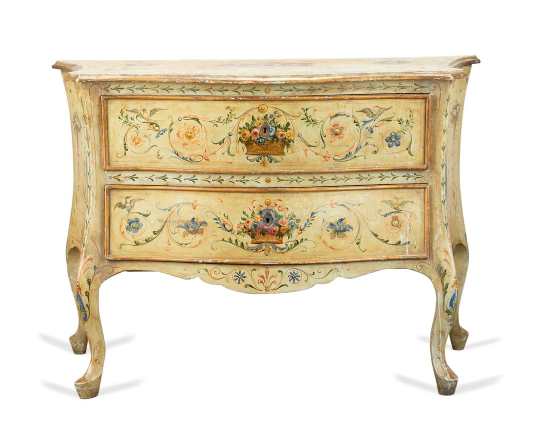 VENETIAN POLYCHROME PAINTED COMMODE, 19TH C. (1 of 9)