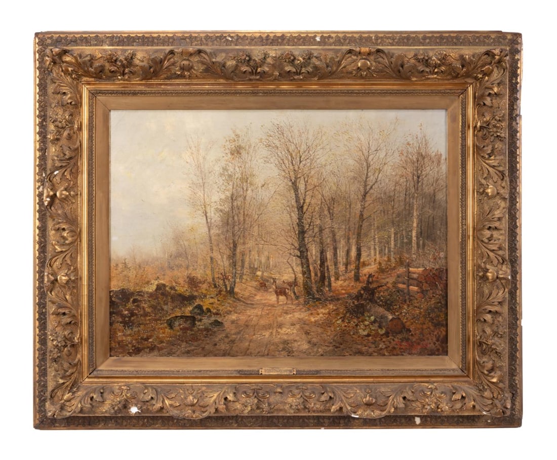 CONTINENTAL SCHOOL WINTER FOREST OIL ON CANVAS (1 of 6)