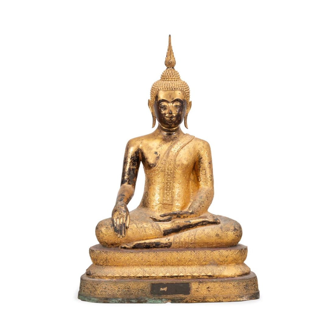 THAI SEATED GILT AND METAL BUDDHA (1 of 8)