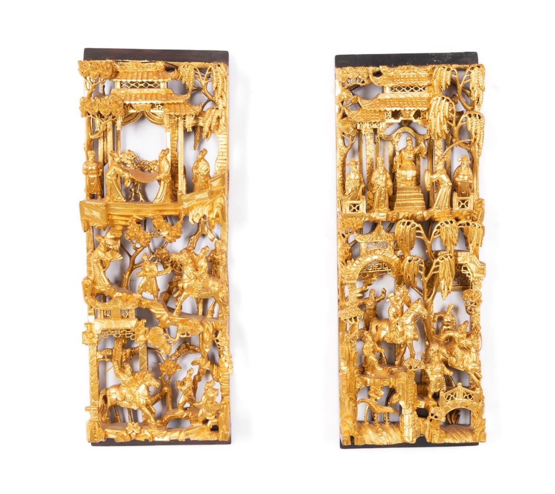 PAIR CHINESE PIERCE CARVED ARCHITECTURAL FRAGMENTS (1 of 6)