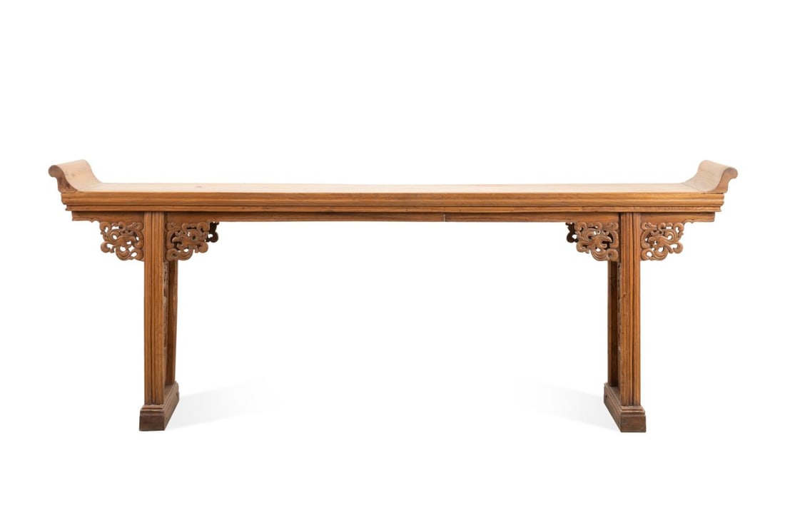 LONG CHINESE ELM RUYI MOTIF ALTAR TABLE (1 of 6)