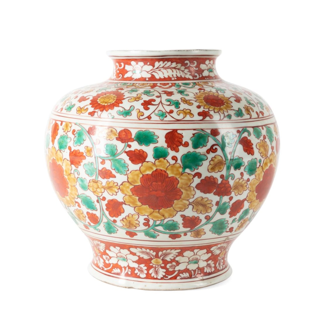CHINESE MING STYLE FLORAL BALUSTER VASE, MARKED (1 of 7)